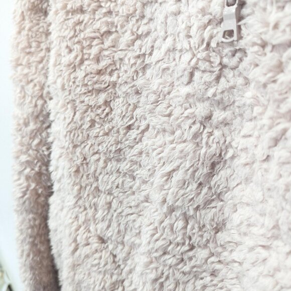 Gap Beige Sherpa Zip-Up Sweater With Pockets! Cottagecore Women's M 26.5 Inches - Picture 5 of 7